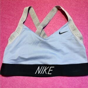 Nike Women's Sky Blue and Gray Sports Bra